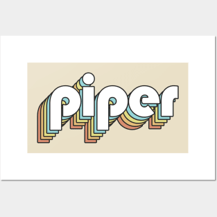 Piper - Retro Rainbow Typography Faded Style Posters and Art